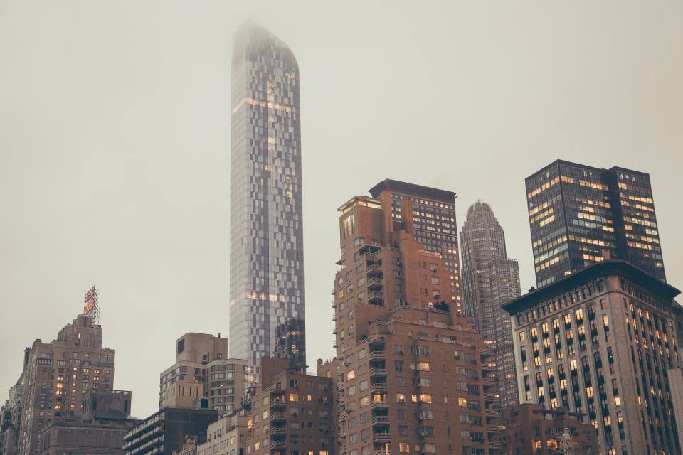 Manhattan towers in the haze